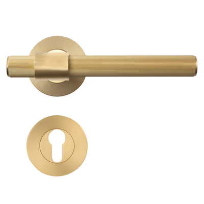 Momo Belgravia Lined Solid Brass Lever Entrance Set Brushed Satin Brass