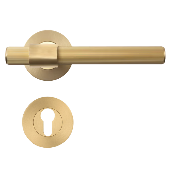 Momo Belgravia Lined Solid Brass Lever Entrance Set Brushed Satin Brass