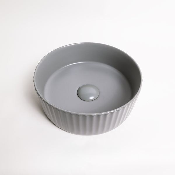 Alma Lula Mini Fluted Matte Grey Basin