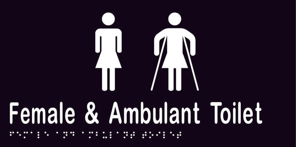 Metlam Female And Ambulant Toilet Braille In Designer Black