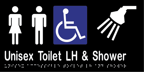 Metlam Unisex Accessible Toilet Left Hand And Shower Braille In Designer Black