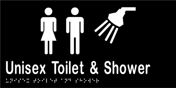 Metlam Unisex Toilet And Shower Braille In Designer Black