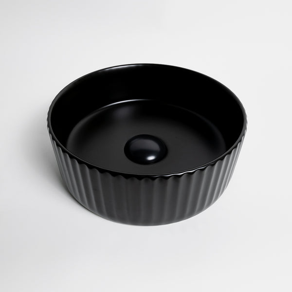 Alma Lula Mini Fluted Matte Black Basin