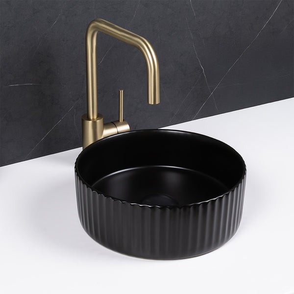 Alma Lula Mini Fluted Matte Black Basin