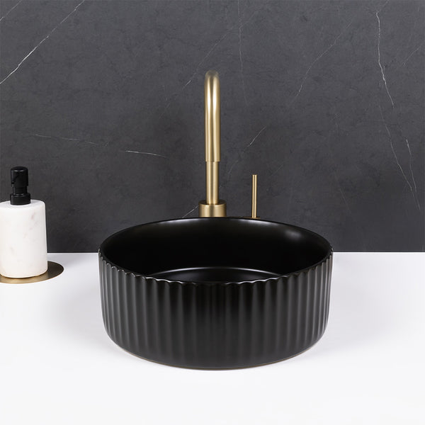 Alma Lula Mini Fluted Matte Black Basin
