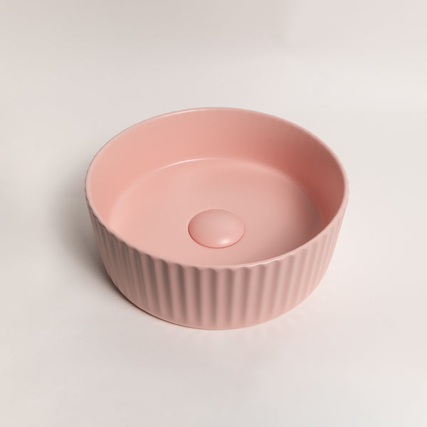 Alma Lula Mini Fluted Matte Pink Basin