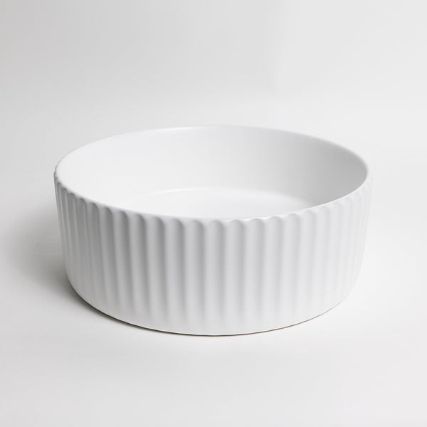 Alma Lula Mini Fluted Matte White Basin