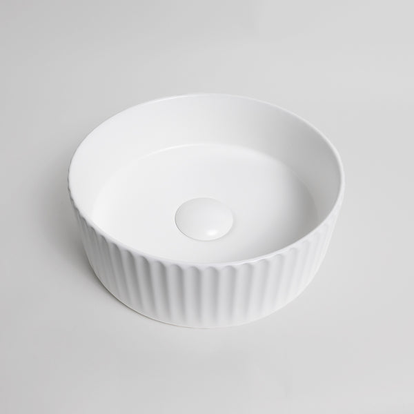 Alma Lula Mini Fluted Matte White Basin
