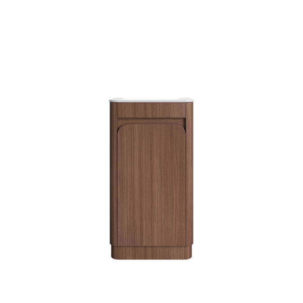Aulic Everly Mini Curved 470mm Floor Standing Walnut Vanity