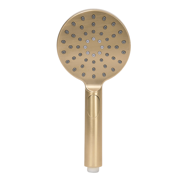 Alma Mira Round Handheld Shower Head Piece Brushed Brass Gold
