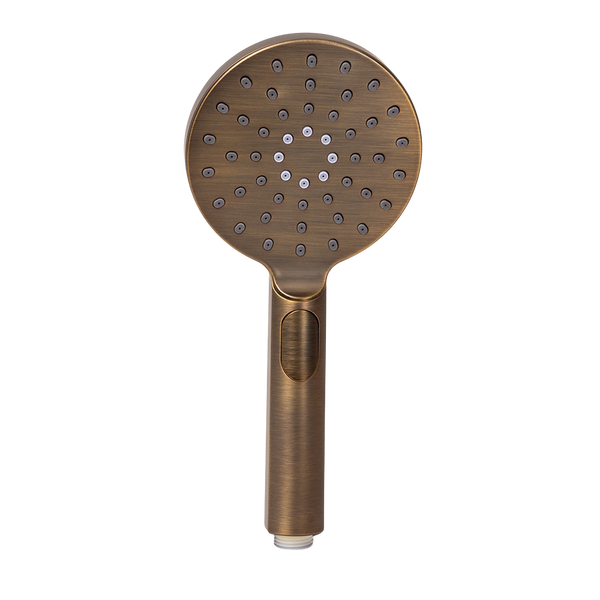 Alma Mira Round Handheld Shower Head Piece Brushed Vintage Antique Brass