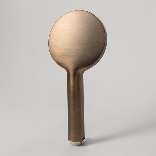 Alma Mira Round Handheld Shower Head Piece Brushed Vintage Antique Brass