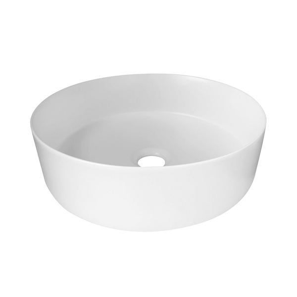 Keva Oshi Round Slimline 360mm Above Counter Basin Matte White