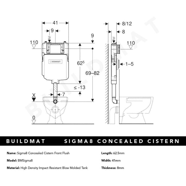 Geberit Sigma8 Concealed Cistern Front Flush