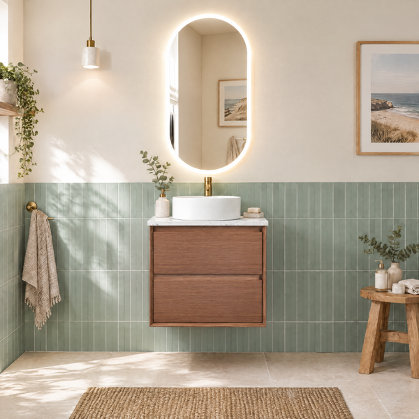 Aulic Archer 600mm Wall Hung Walnut Vanity