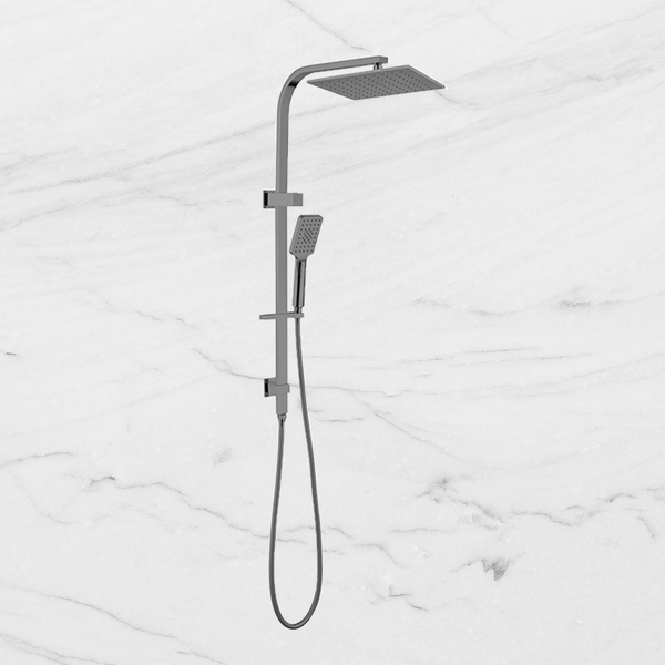 Nero Celia Twin Shower Set Square Head Brushed Gunmetal