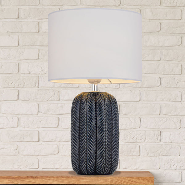 Telbix Bokem Ceramic Table Lamp Blue