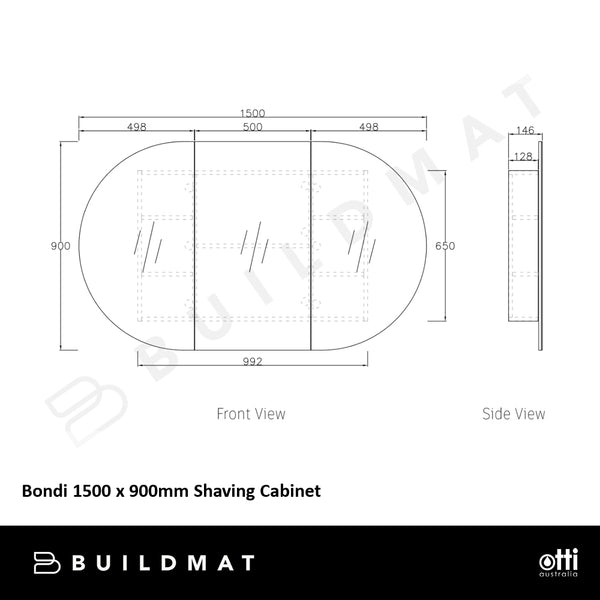 Otti Bondi 1500 Woodland Oak Shaving Cabinet