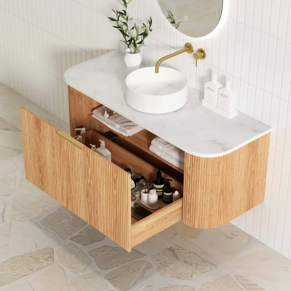 Otti Bondi 1200mm Woodland Oak Fluted Curve Vanity
