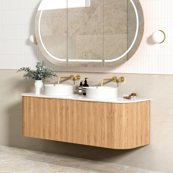Otti Bondi 1500mm Woodland Oak Fluted Curve Vanity