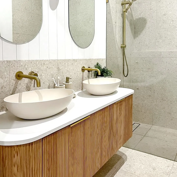 Otti Bondi 1500mm Woodland Oak Fluted Curve Vanity