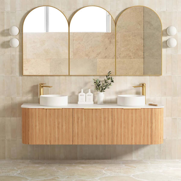 Otti Bondi 1800mm Woodland Oak Fluted Curve Vanity