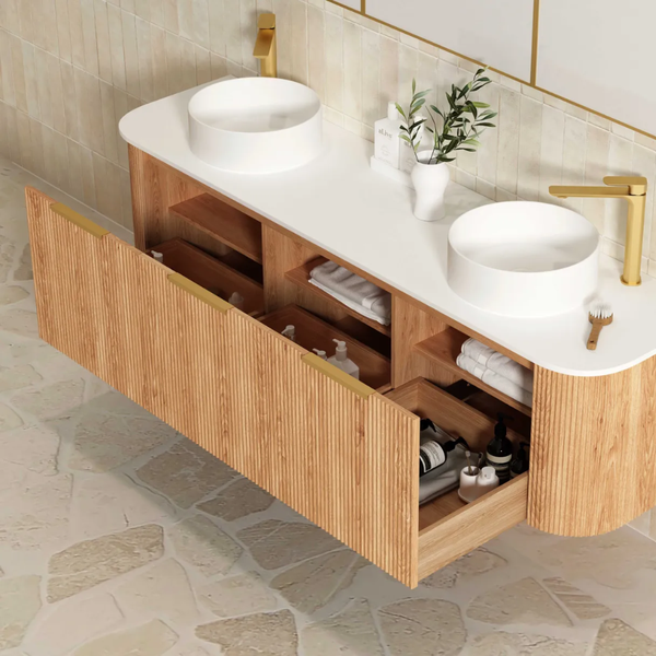 Otti Bondi 1800mm Woodland Oak Fluted Curve Vanity