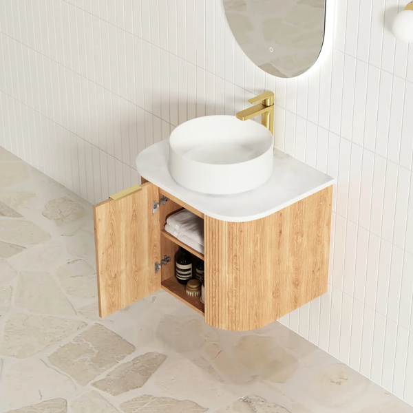 Otti Bondi 600mm Woodland Oak Fluted Curve Vanity