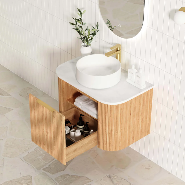 Otti Bondi 750mm Woodland Oak Fluted Curve Vanity