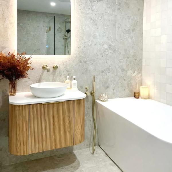 Otti Bondi 750mm Woodland Oak Fluted Curve Vanity