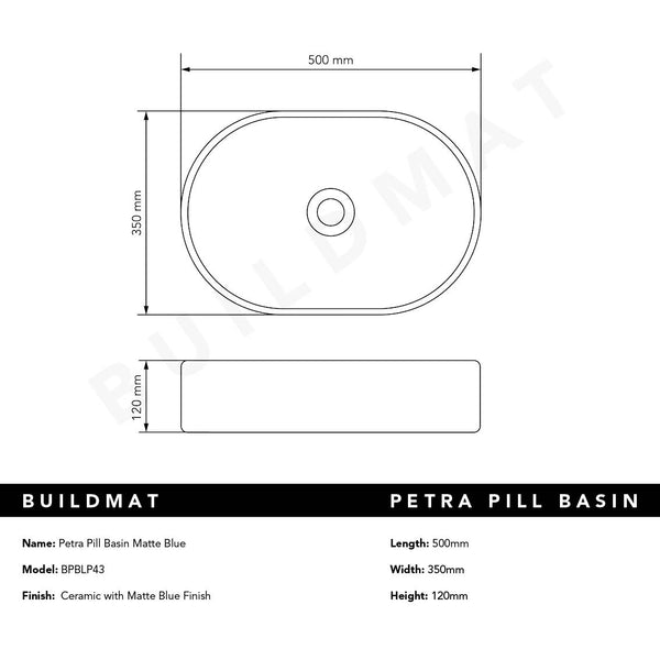 Alma Petra Pill Matte Blue Basin