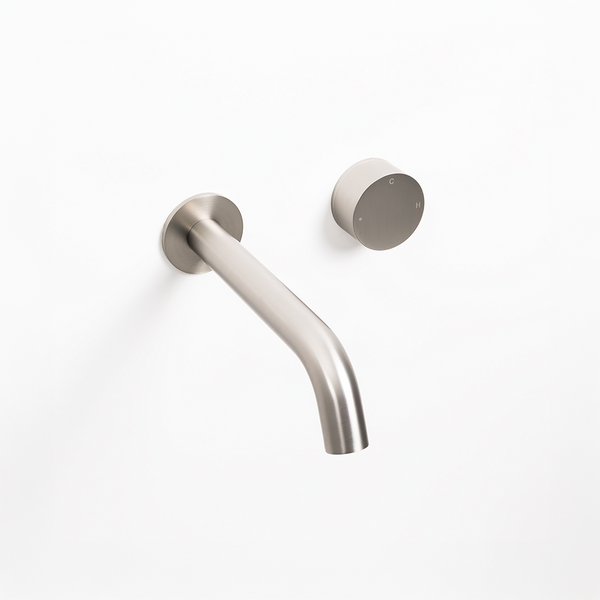 Alma Brushed Nickel Progressive Circle and Wall Spout Set