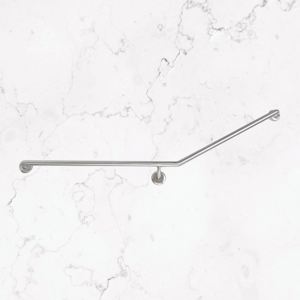 Johnson Suisse Grab Rail Angled 850x700mm Left Hand Side Stainless Steel