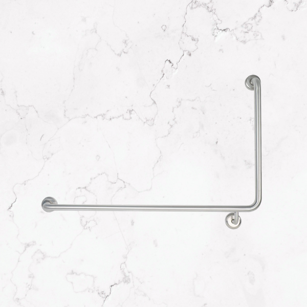Johnson Suisse Grab Rail Angled 90 Degree 950x600mm Left Hand Side Stainless Steel