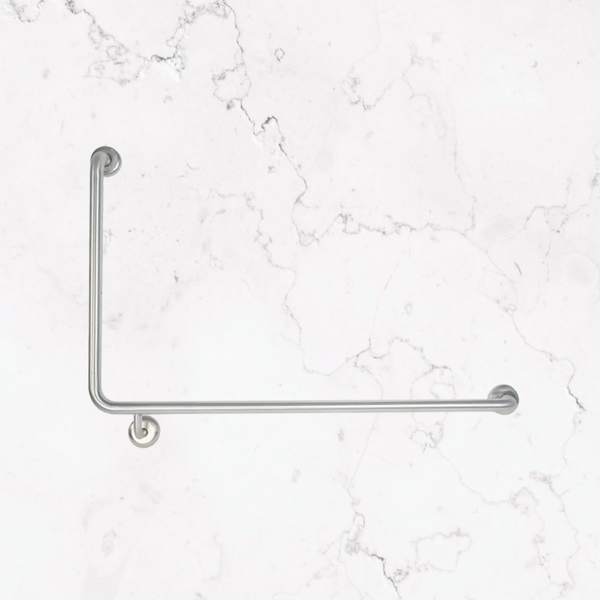 Johnson Suisse Grab Rail Angled 90 Degree 950x600mm Right Hand Side Stainless Steel