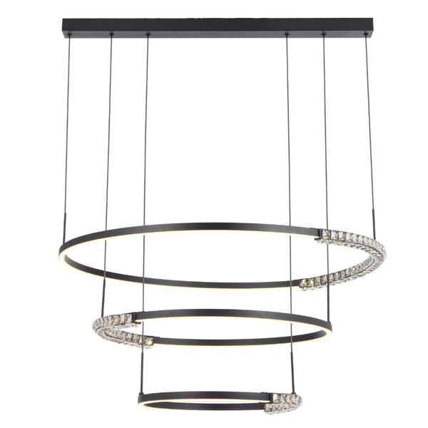 Telbix Brera 3 Tier Pendant Black