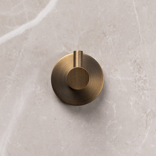 Alma Farina Robe Hook Brushed Vintage Antique Brass