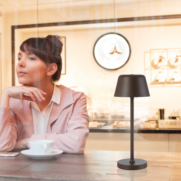 Telbix Briana Rechargeable Table Lamp Brown