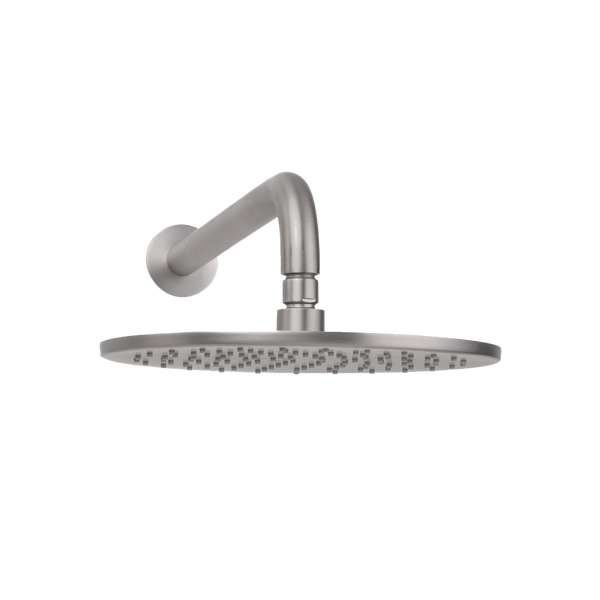 Alma Mira Brushed Nickel Curved Shower Arm and Head