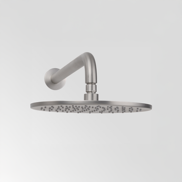 Alma Mira Brushed Nickel Curved Shower Arm and Head