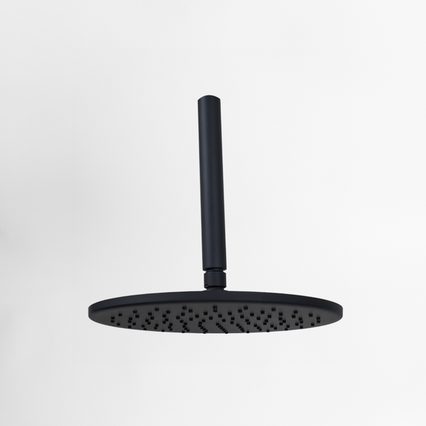 Alma Mira Matte Black Ceiling Shower Arm and Head