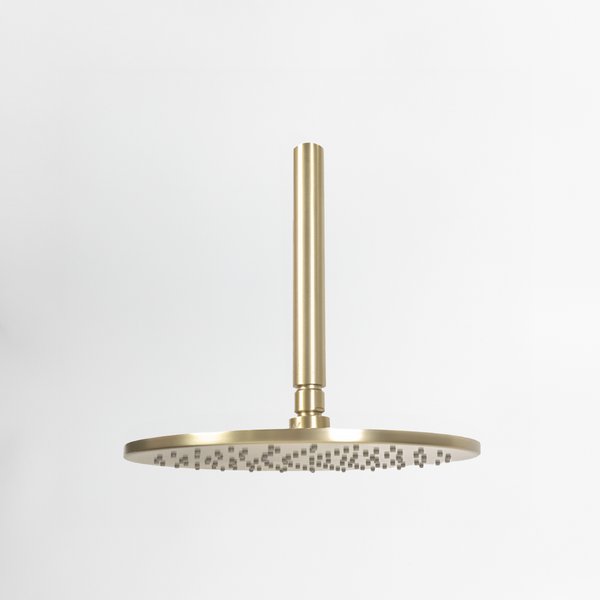 Alma Mira Brushed Brass Gold Ceiling Shower Arm and Head