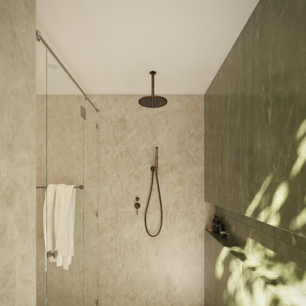 Alma Roni Hand Shower on Swivel Holder Brushed Vintage Antique Brass