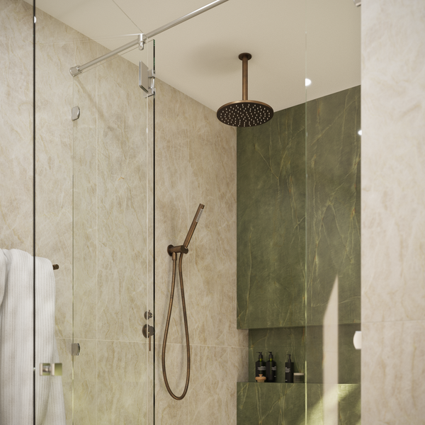 Alma Roni Hand Shower on Swivel Holder Brushed Vintage Antique Brass