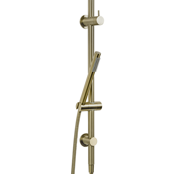 Alma Mira Brushed Brass Gold Shower Rail Twin Set