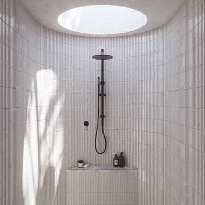 Mira Brushed Gunmetal Shower Rail Twin Set