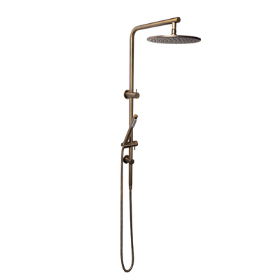 Alma Mira Brushed Vintage Antique Brass Shower Rail Twin Set