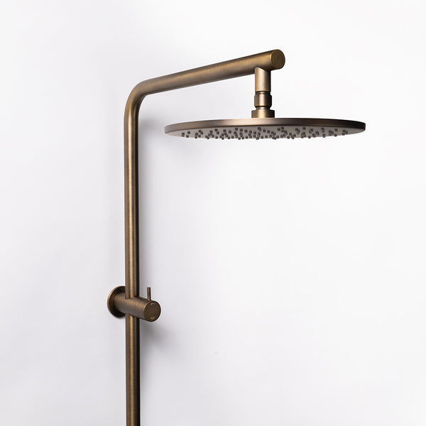 Alma Mira Brushed Vintage Antique Brass Shower Rail Twin Set