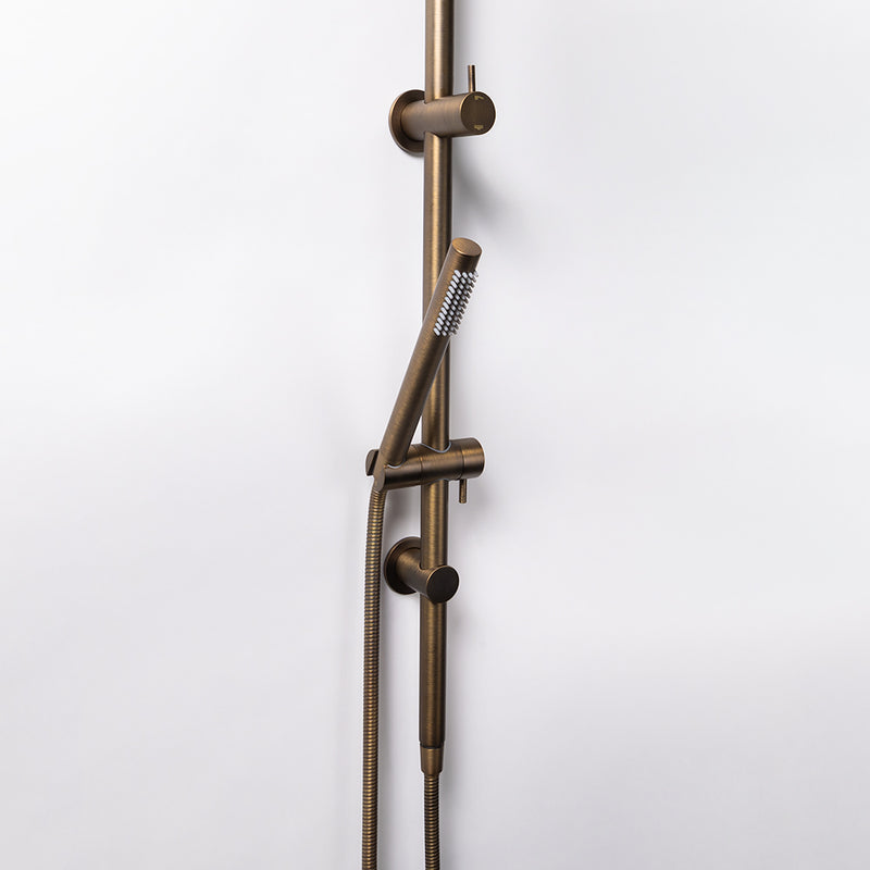 Mira Brushed Vintage Antique Brass Shower Rail Twin Set