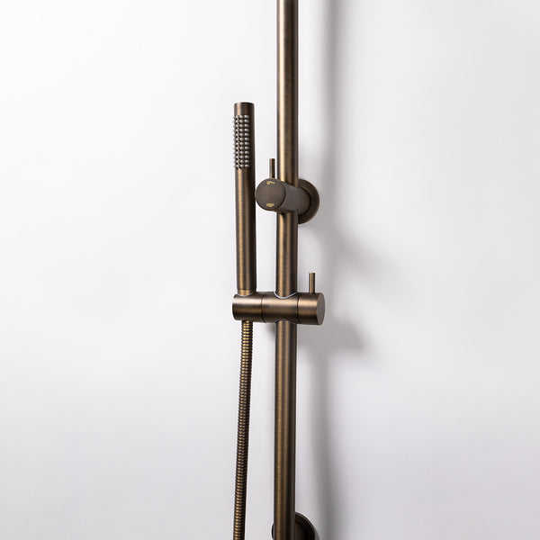 Alma Mira Brushed Vintage Antique Brass Shower Rail Twin Set